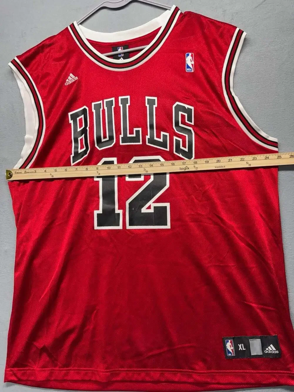 Adidas Kirk Hinrich Chicago Bulls #12 NBA Basketball Jersey Red Size XL